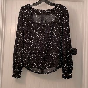 NWT Square Neck Polka Dot Blouse
